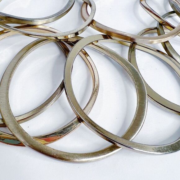 Gold Irregular Asymmetrical Bangle Set Bracelets Boho Chic Bohemian - Picture 5 of 5